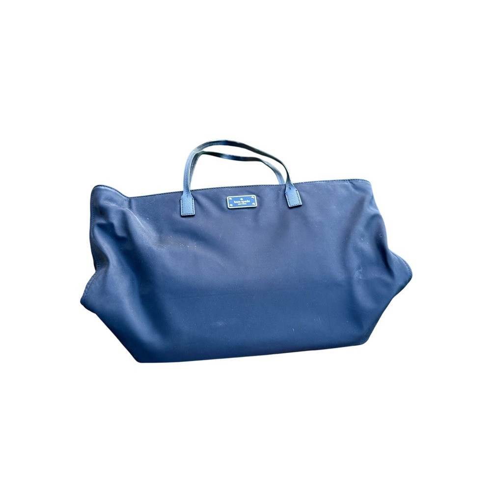 Kate Spade New York Black Nylon Tote Bag Leather Trim‎